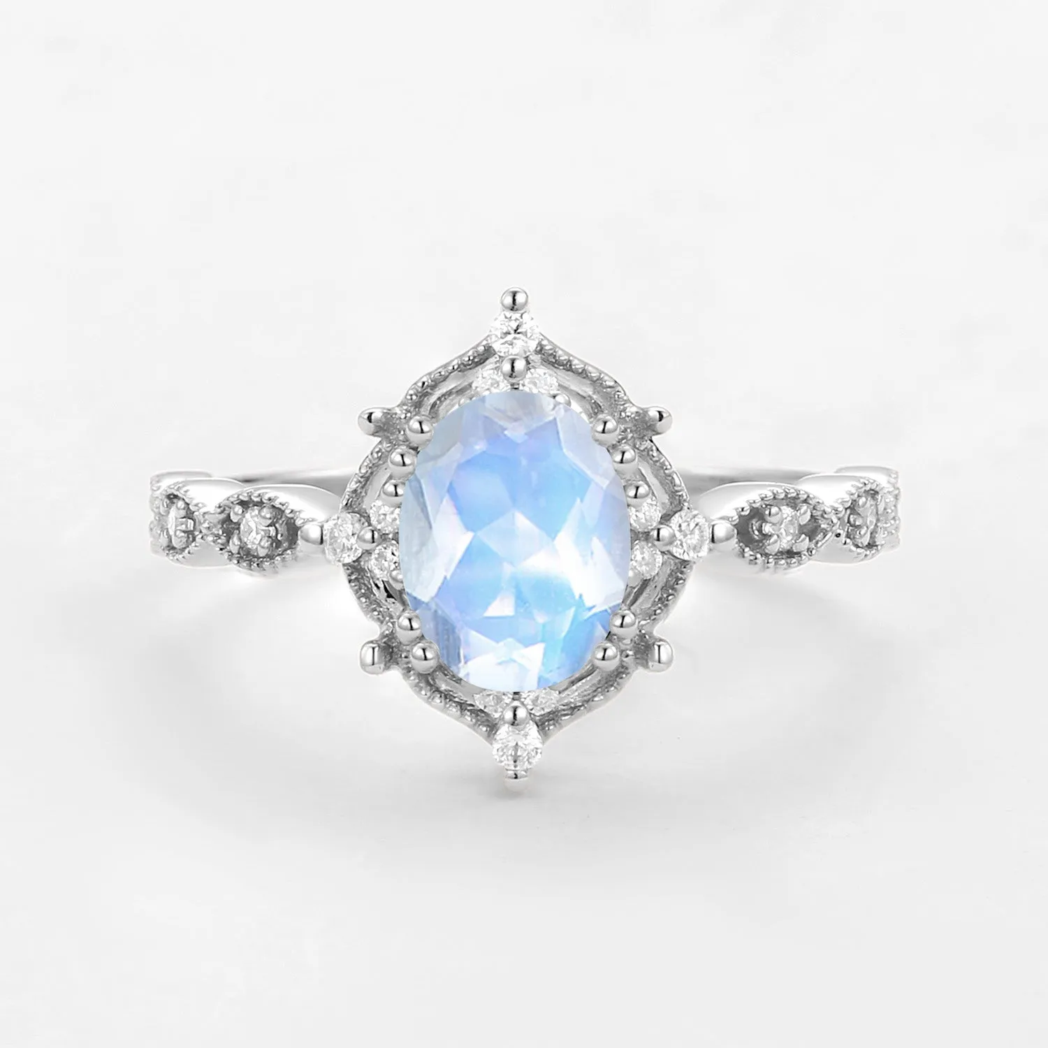 1.5ct Lab Opal Signature Vintage Engagement Ring - The ‘Charlotte’ Ring