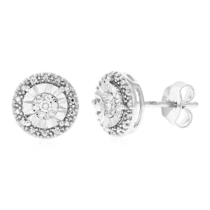 1/8 cttw Composite Diamond Stud Earrings in .925 Sterling Silver