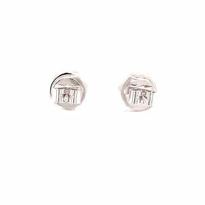 18K Diamond Cluster Earrings White Gold