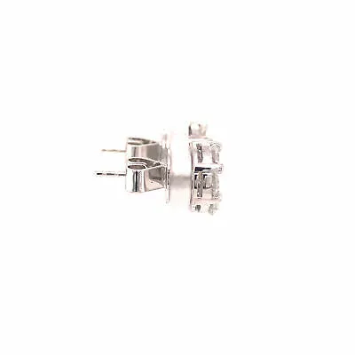 18K Diamond Cluster Earrings White Gold