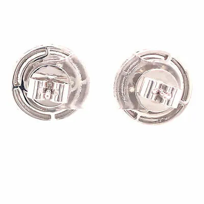 18K Diamond Cluster Earrings White Gold