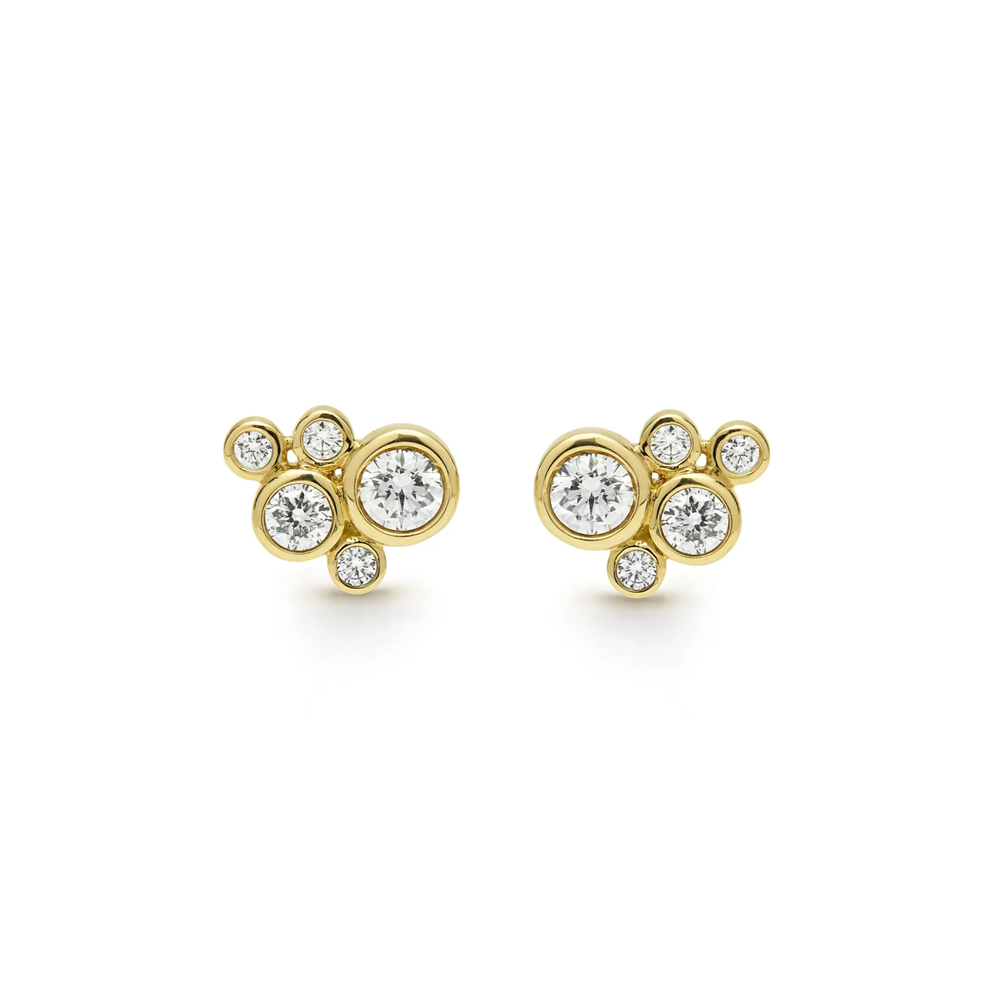 18K Fizz Four Diamond Cluster Studs