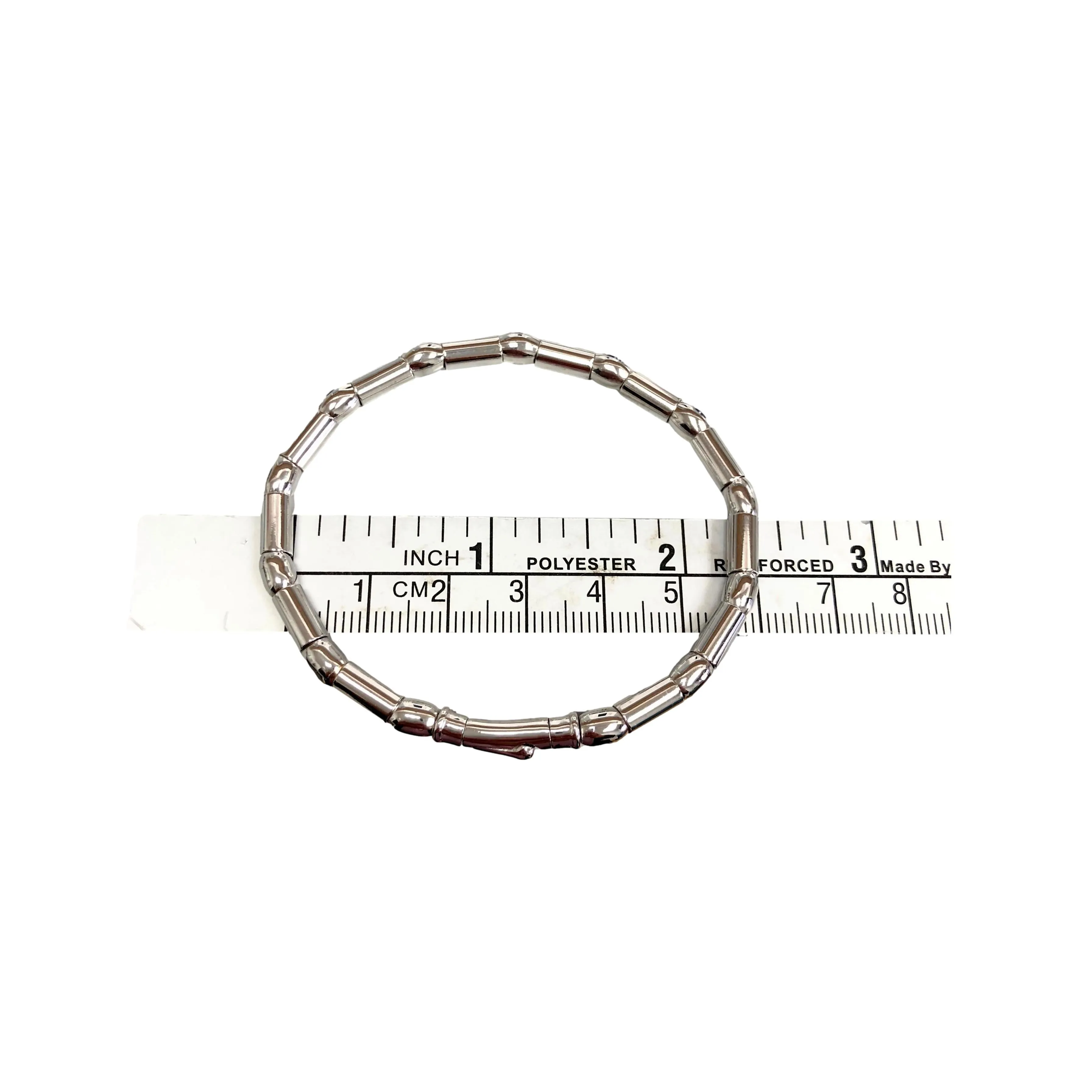 18K White Gold 5 Stone .50ct Sapphire Bangle Bracelet