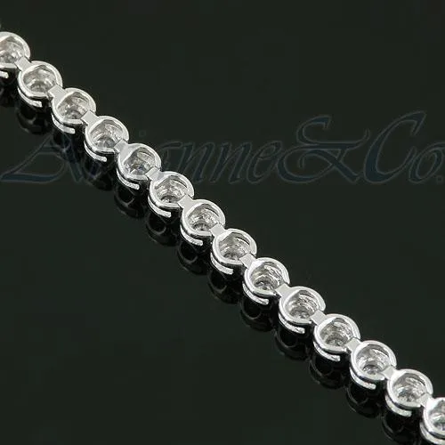18K White Solid Gold Womens Diamond Tennis Bracelet 1.71 Ctw