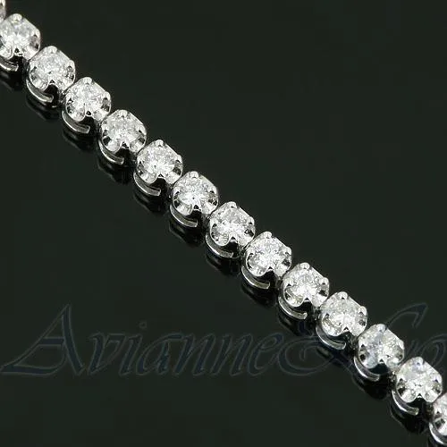 18K White Solid Gold Womens Diamond Tennis Bracelet 1.71 Ctw