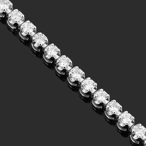 18K White Solid Gold Womens Diamond Tennis Bracelet 1.71 Ctw