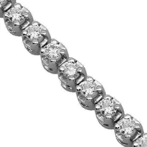 18K White Solid Gold Womens Diamond Tennis Bracelet 1.71 Ctw