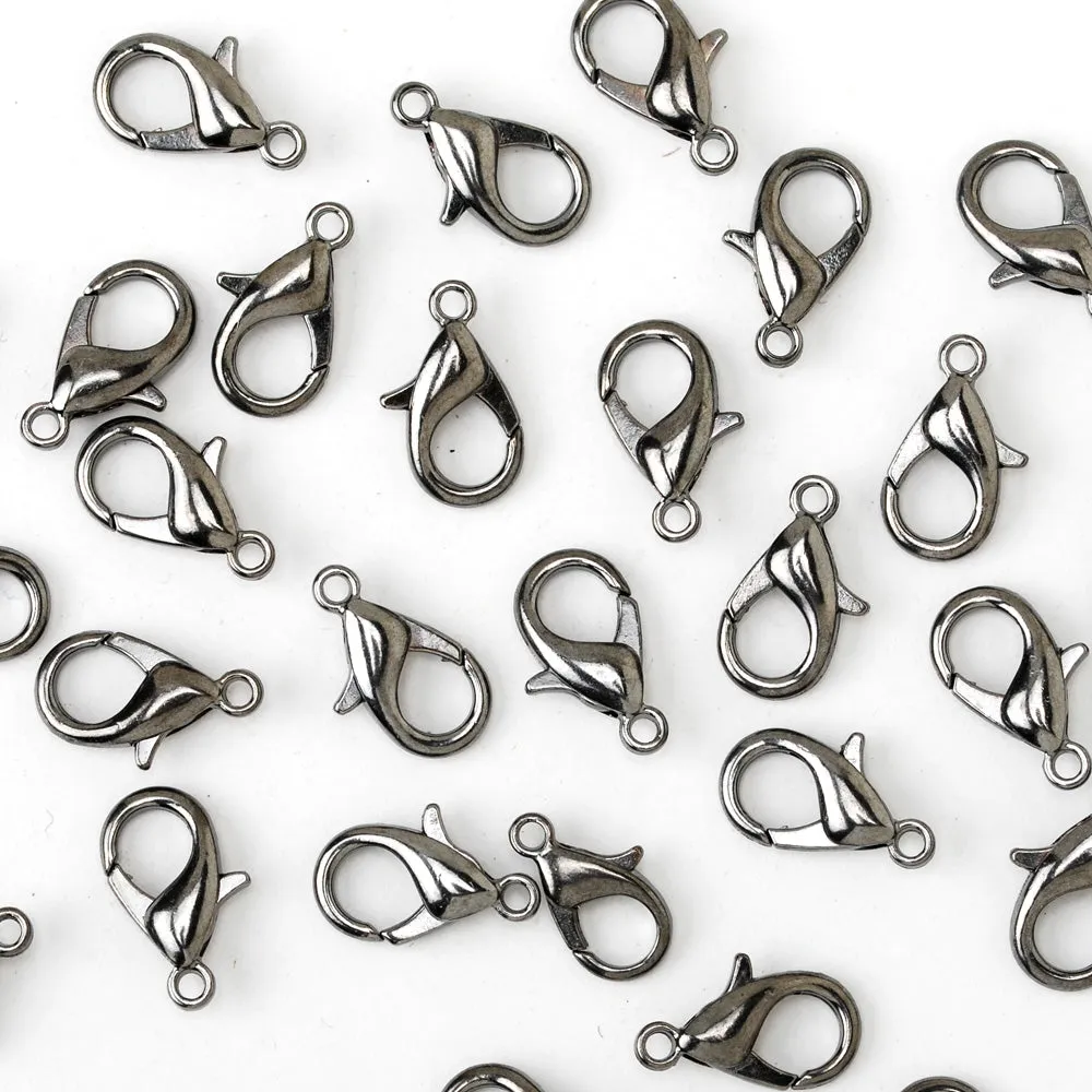 18mm Alloy Lobster Clasps Fastener Hooks Jewellery-making,gun metal black 50pcs