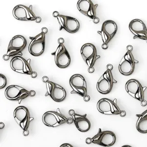 18mm Alloy Lobster Clasps Fastener Hooks Jewellery-making,gun metal black 50pcs