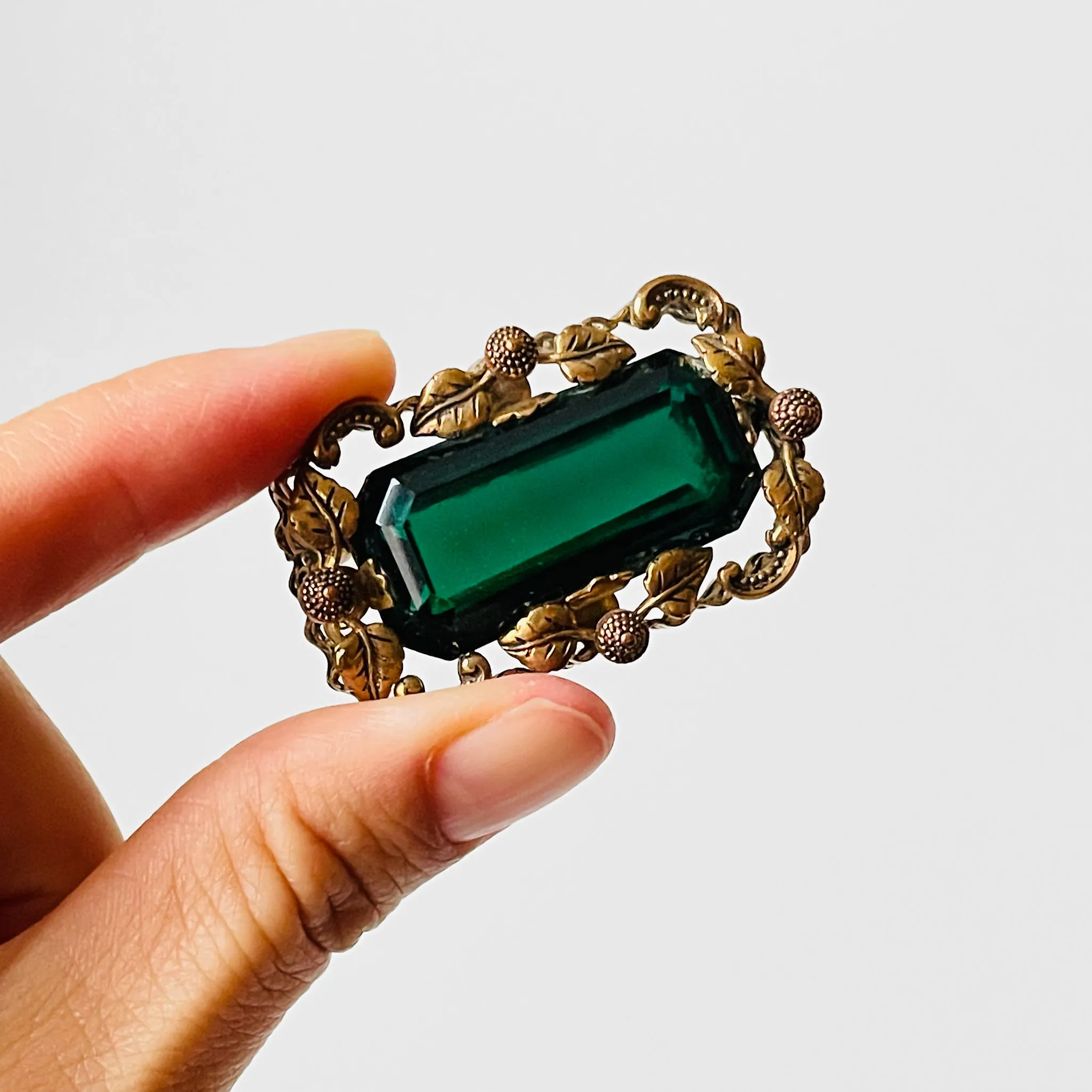 1940s, 1950s Jeweled Gardenia Brooch