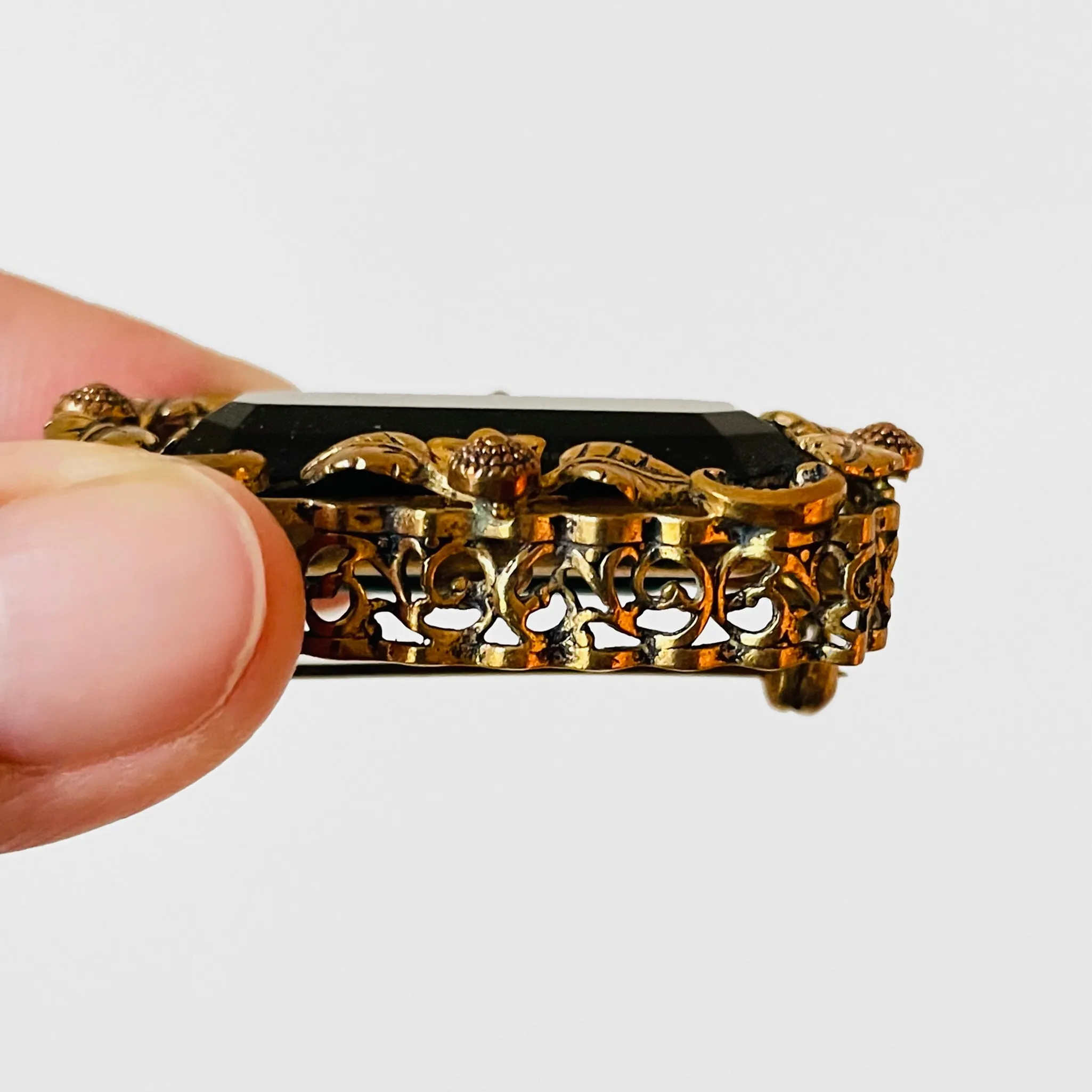 1940s, 1950s Jeweled Gardenia Brooch