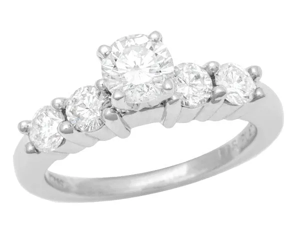 1960's Floating Diamonds Vintage Engagement Ring in Platinum