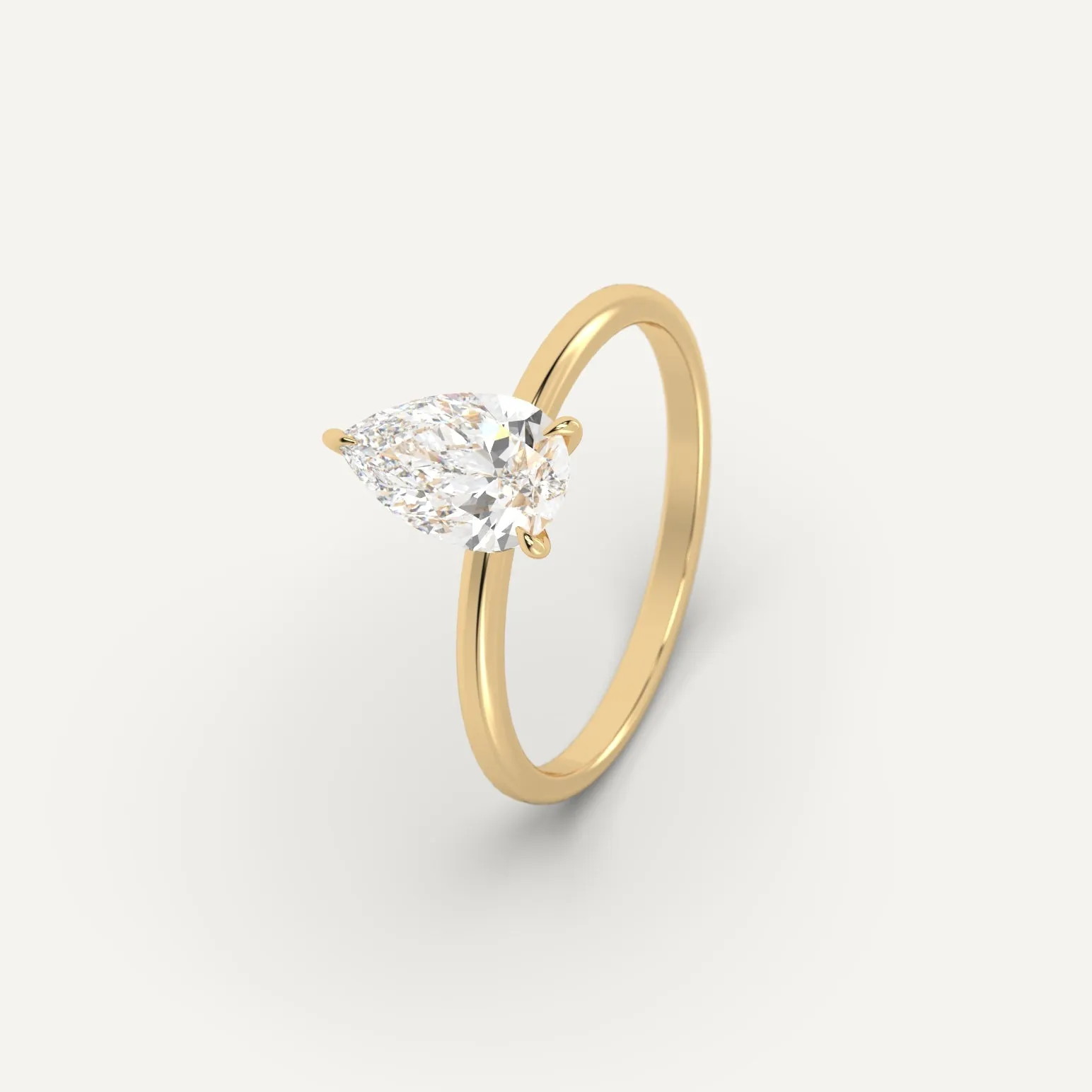 2 carat Pear Cut Diamond Ring