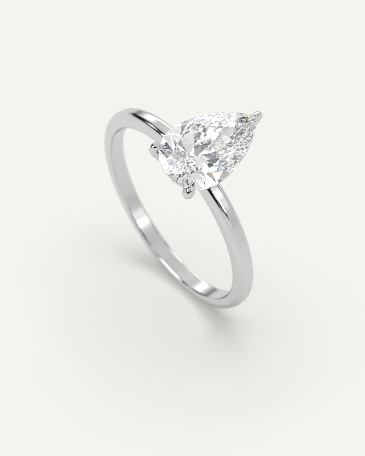 2 carat Pear Cut Diamond Ring