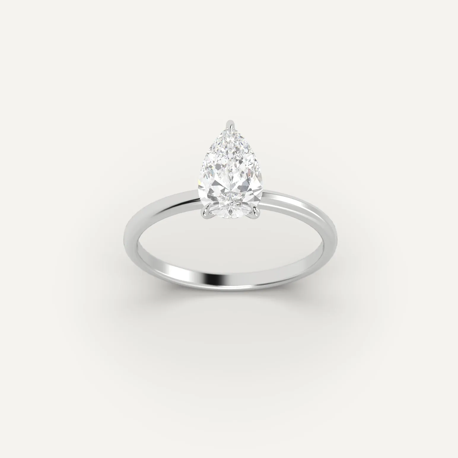 2 carat Pear Cut Diamond Ring