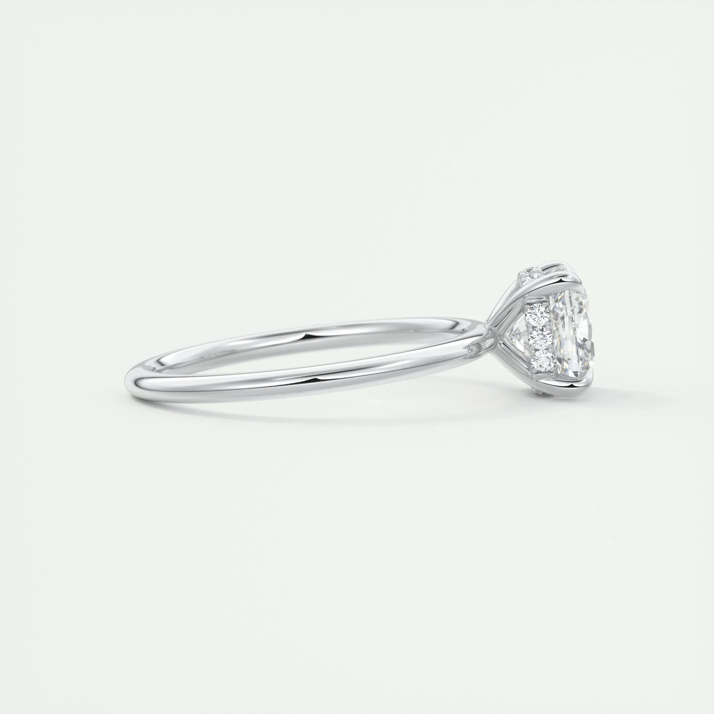 2.15 CT Cushion Hidden Halo Moissanite Engagement Ring