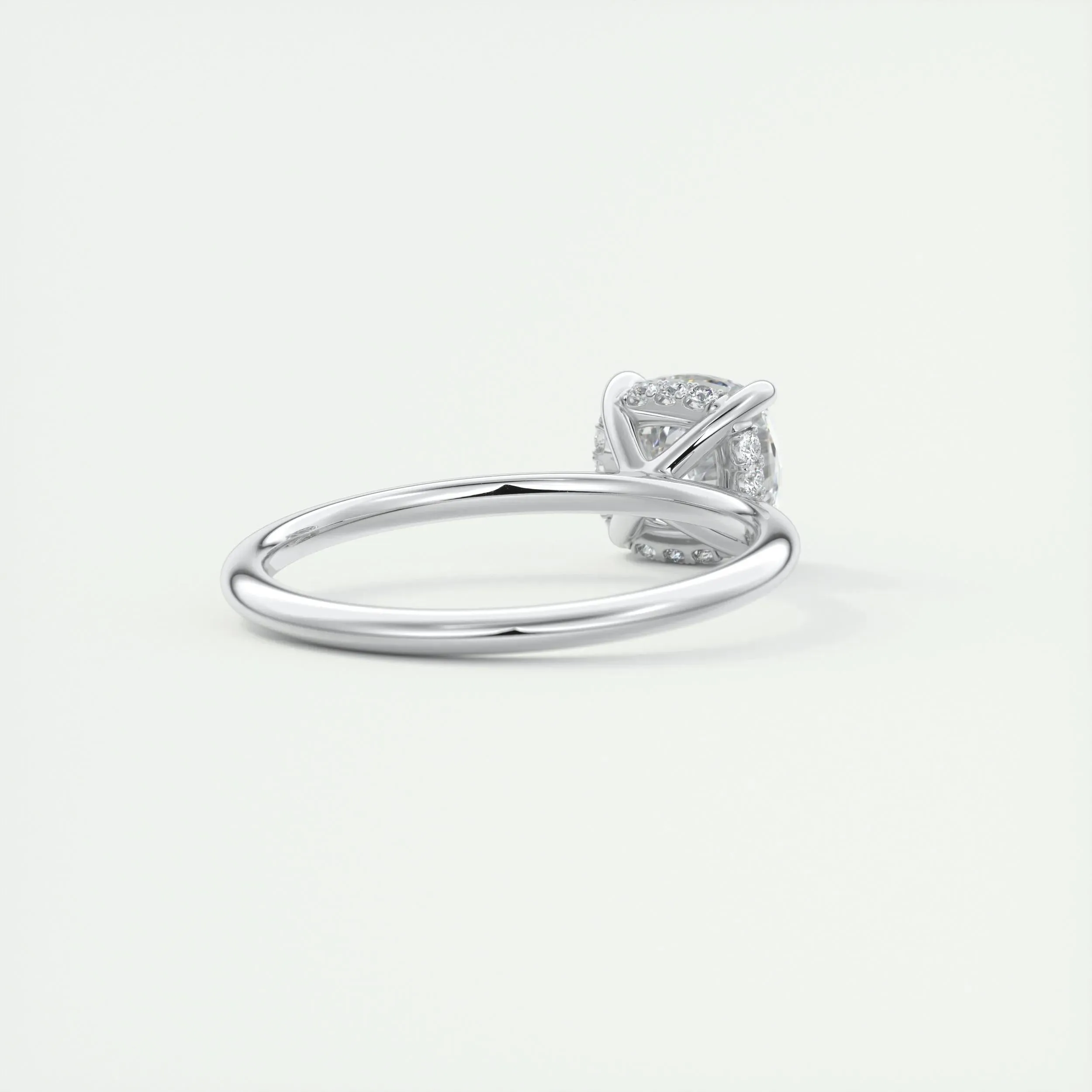 2.15 CT Cushion Hidden Halo Moissanite Engagement Ring
