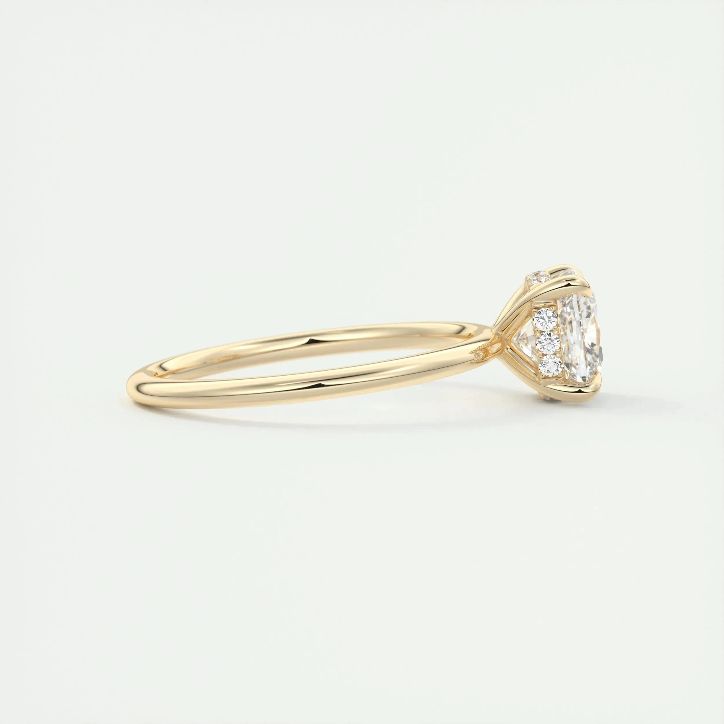 2.15 CT Cushion Hidden Halo Moissanite Engagement Ring