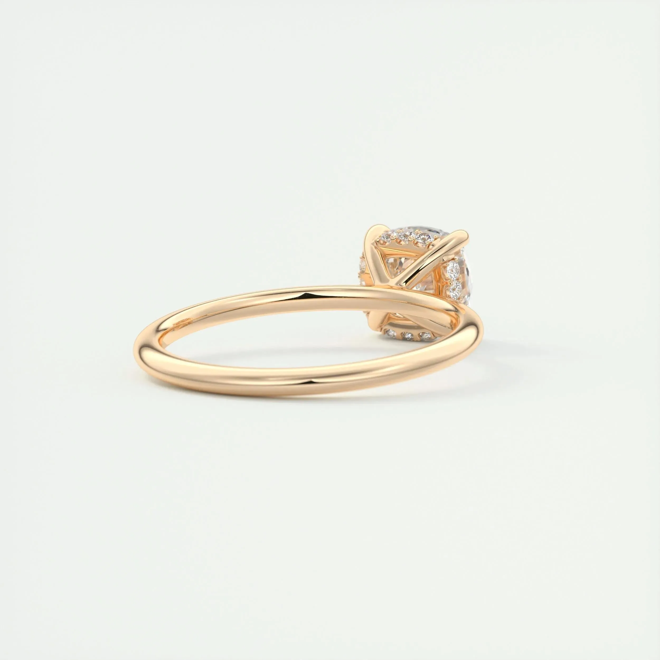 2.15 CT Cushion Hidden Halo Moissanite Engagement Ring