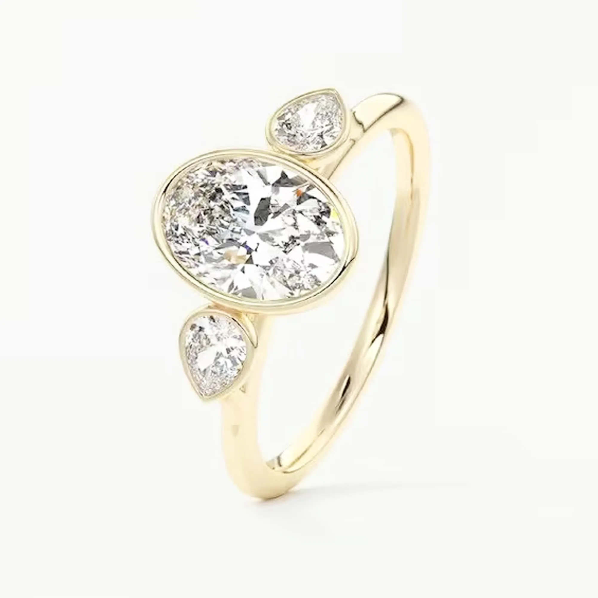 2.50 Ct Oval Bezel Set Engagement Ring For Her
