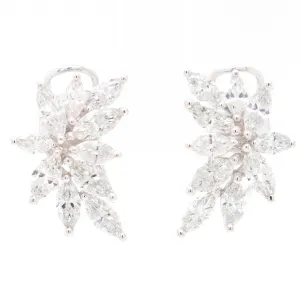 2.55ct 18k White Gold Marquise Cluster Earrings