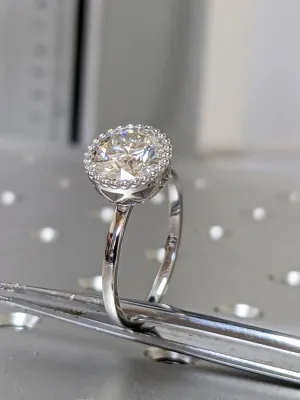 3 CT Moissanite Engagement Ring 14/18k Yellow Gold, Dainty Solitaire Ring , 9mm Round Moissanite Engagement Ring, Bezel Moissanite Ring