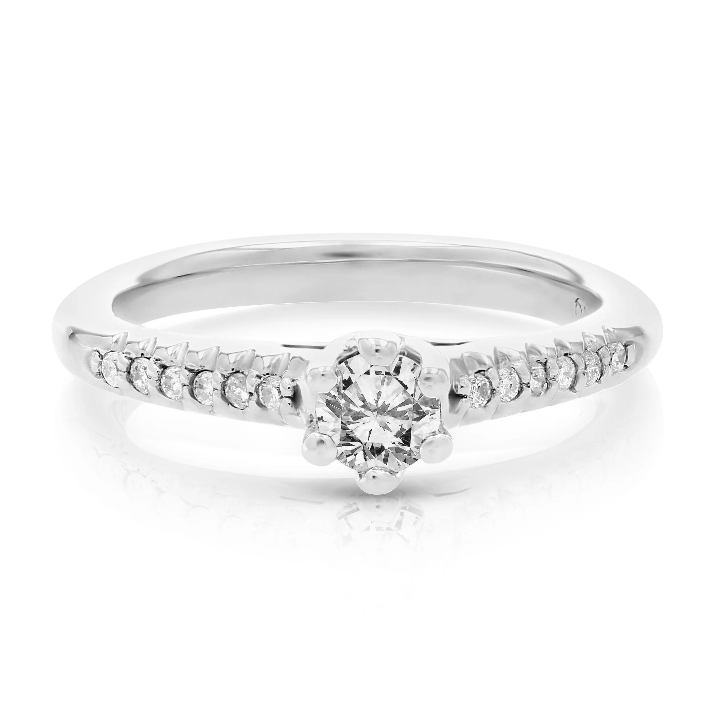3/5 cttw Diamond Solitaire Engagement Ring in 10K White Gold