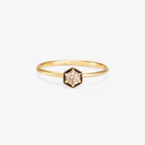 3.5mm Brown Diamond Hexagon Ring | R2203BR