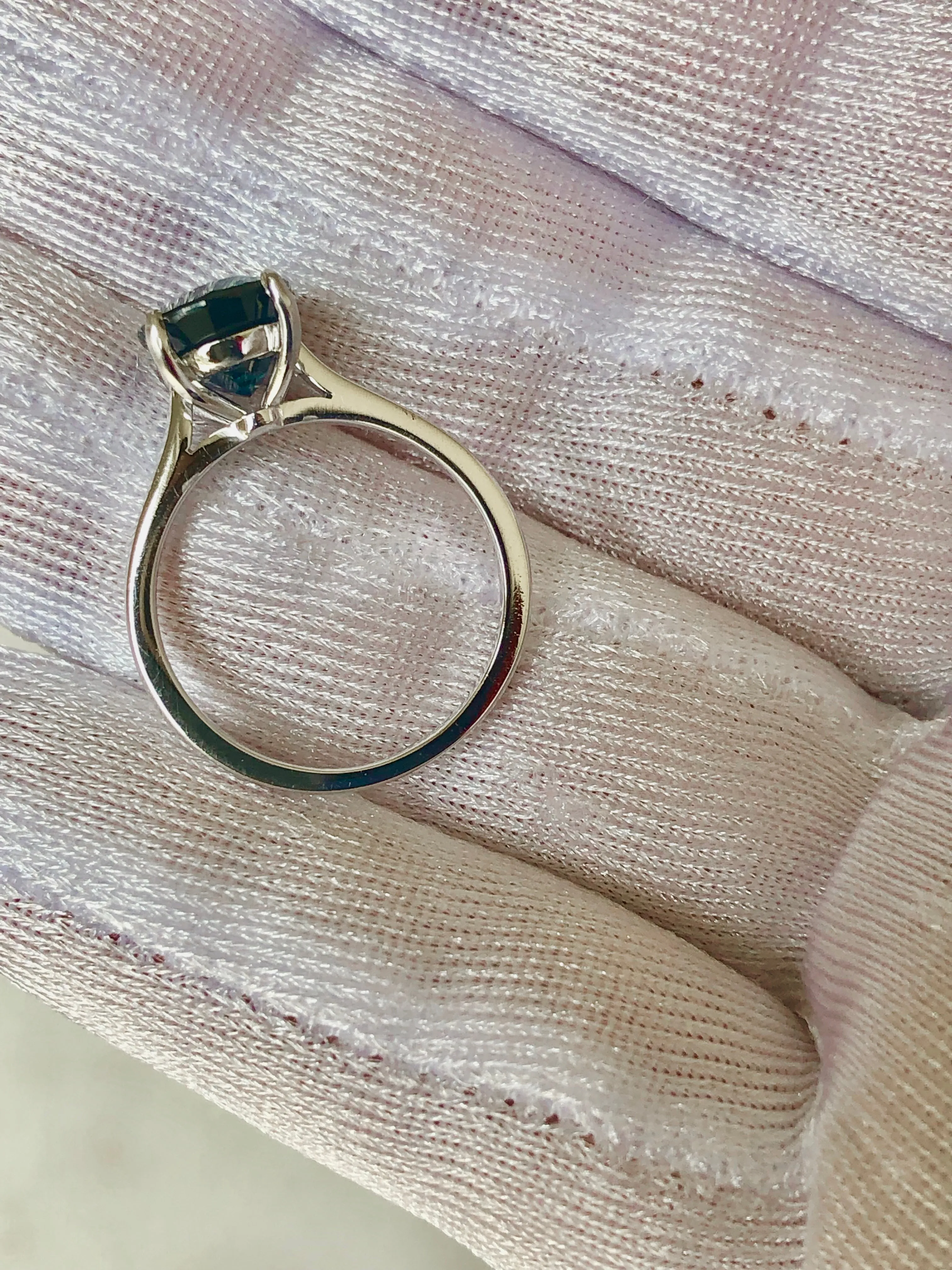 3.80 Carat Solitaire Engagement Sapphire Platinum Ring