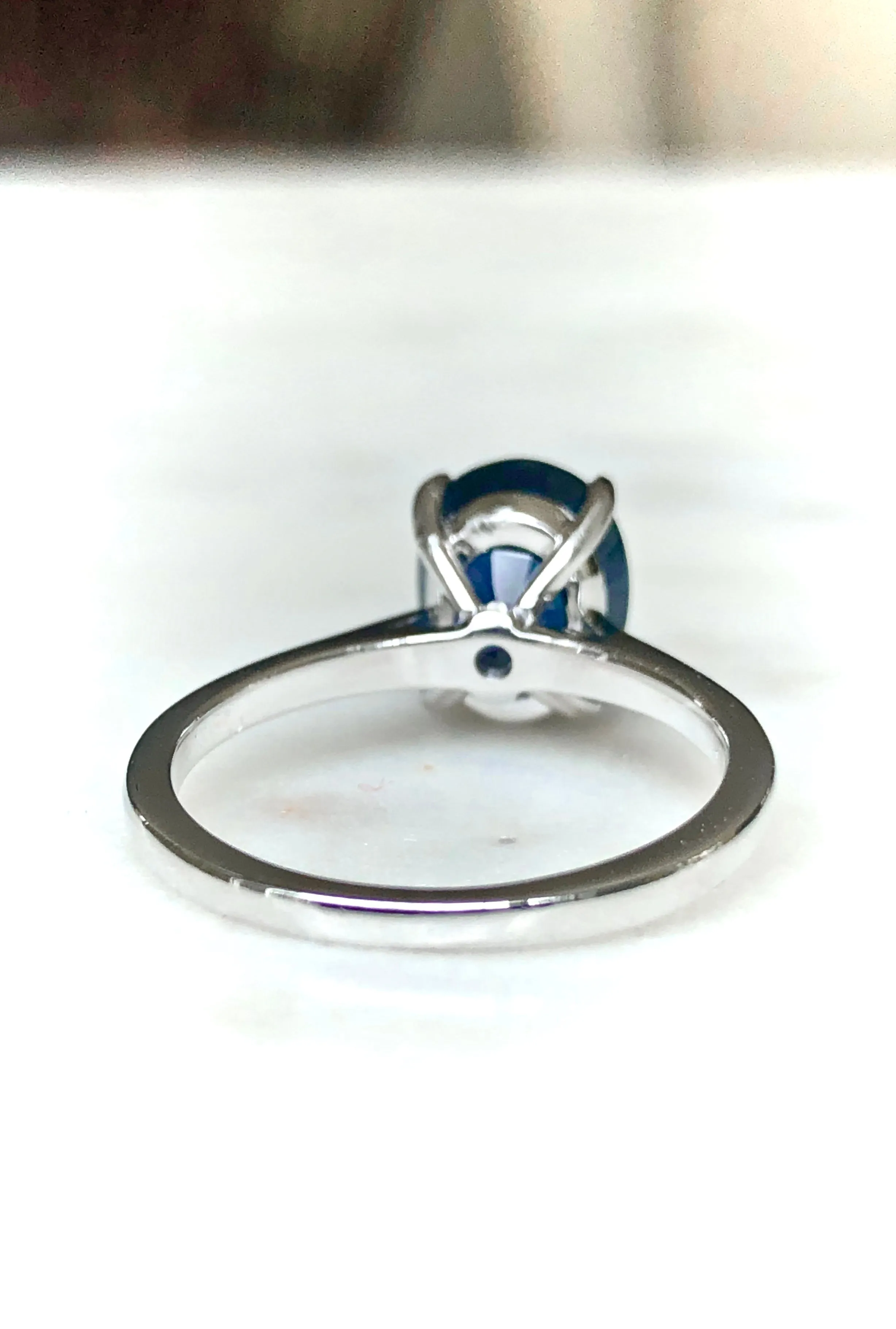 3.80 Carat Solitaire Engagement Sapphire Platinum Ring