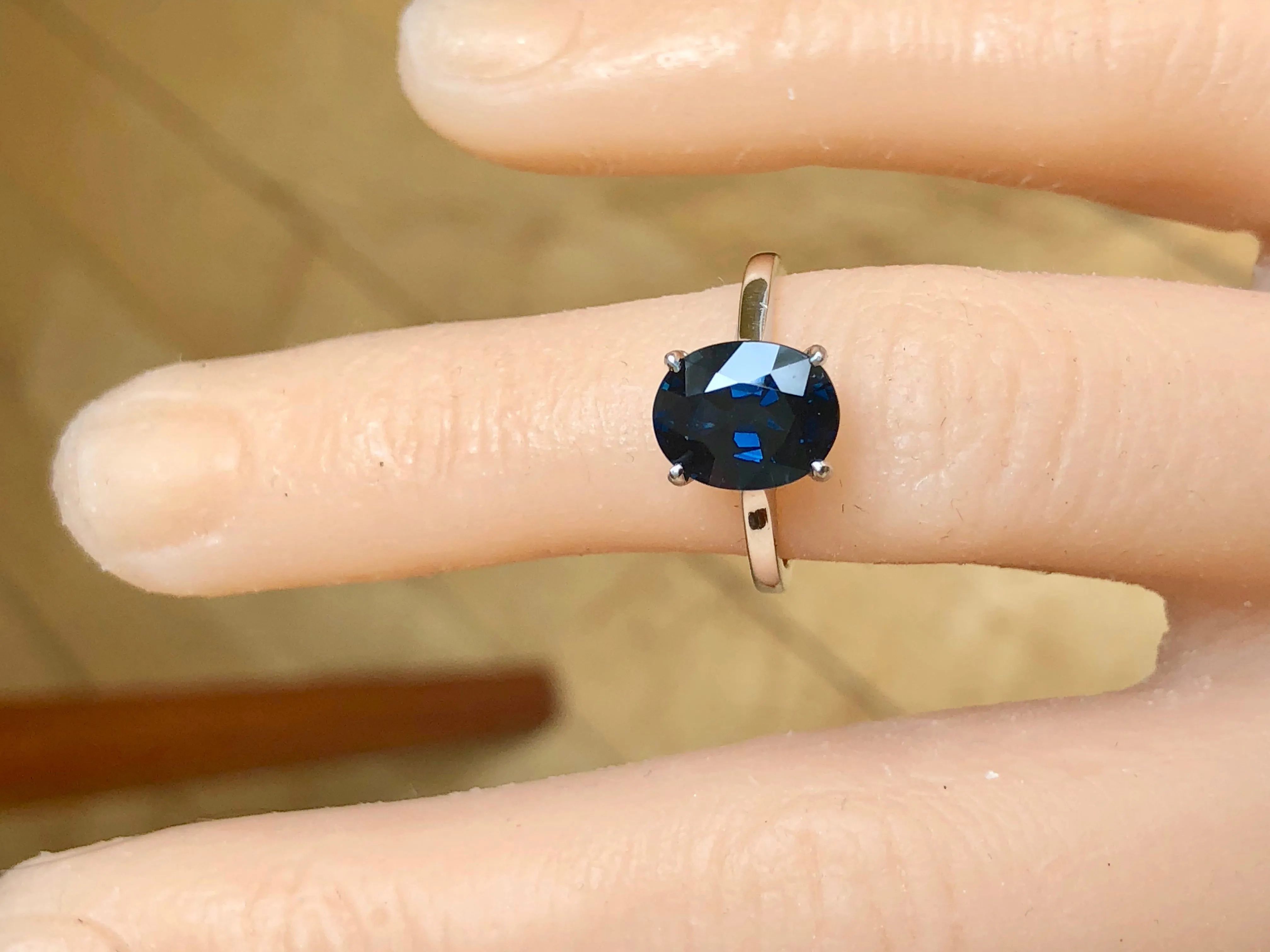 3.80 Carat Solitaire Engagement Sapphire Platinum Ring