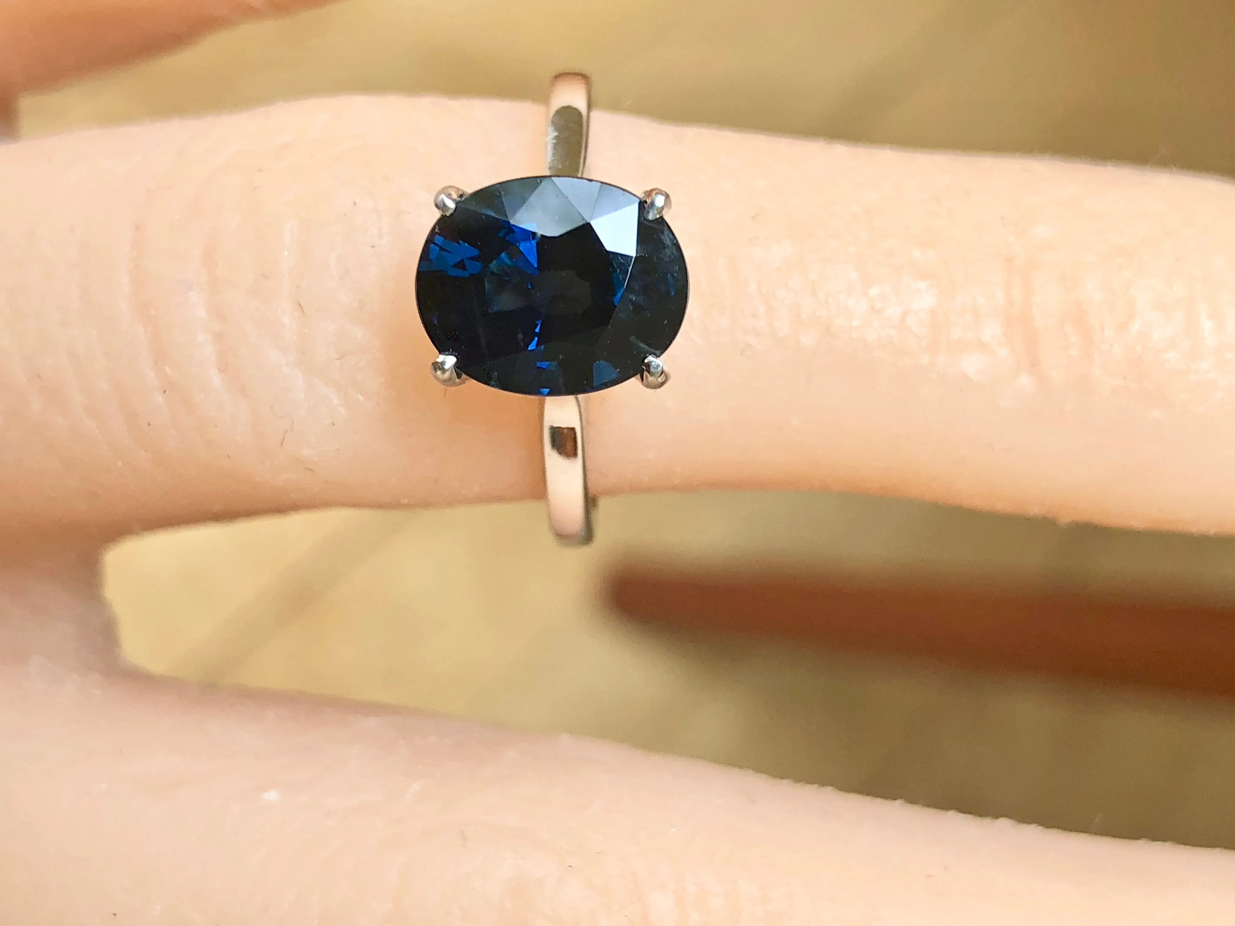 3.80 Carat Solitaire Engagement Sapphire Platinum Ring