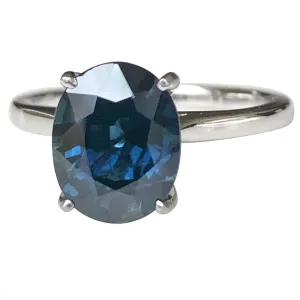 3.80 Carat Solitaire Engagement Sapphire Platinum Ring