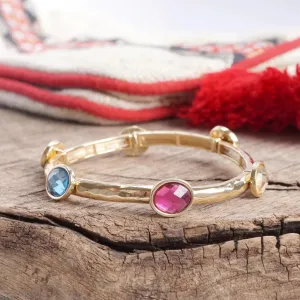 5 Piece Boho Beaded Bracelet Stack Semi Precious Glass Beads - Multiple Colors