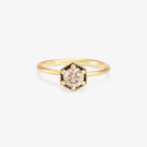 5mm Brown Diamond Hexagon Ring | R2206BR