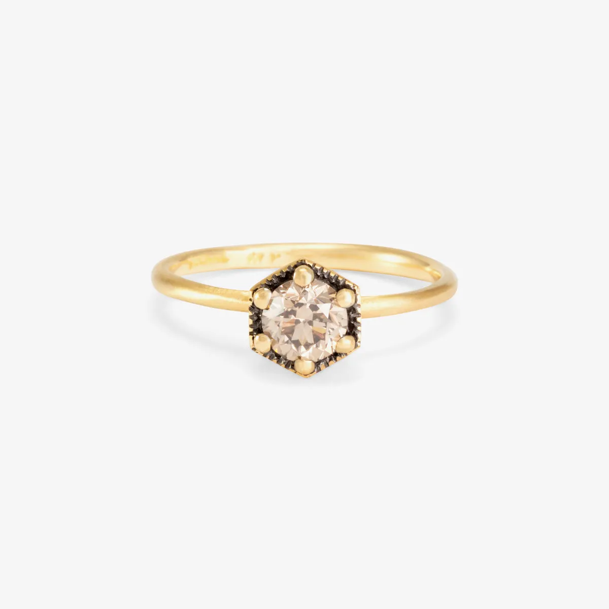5mm Brown Diamond Hexagon Ring | R2206BR