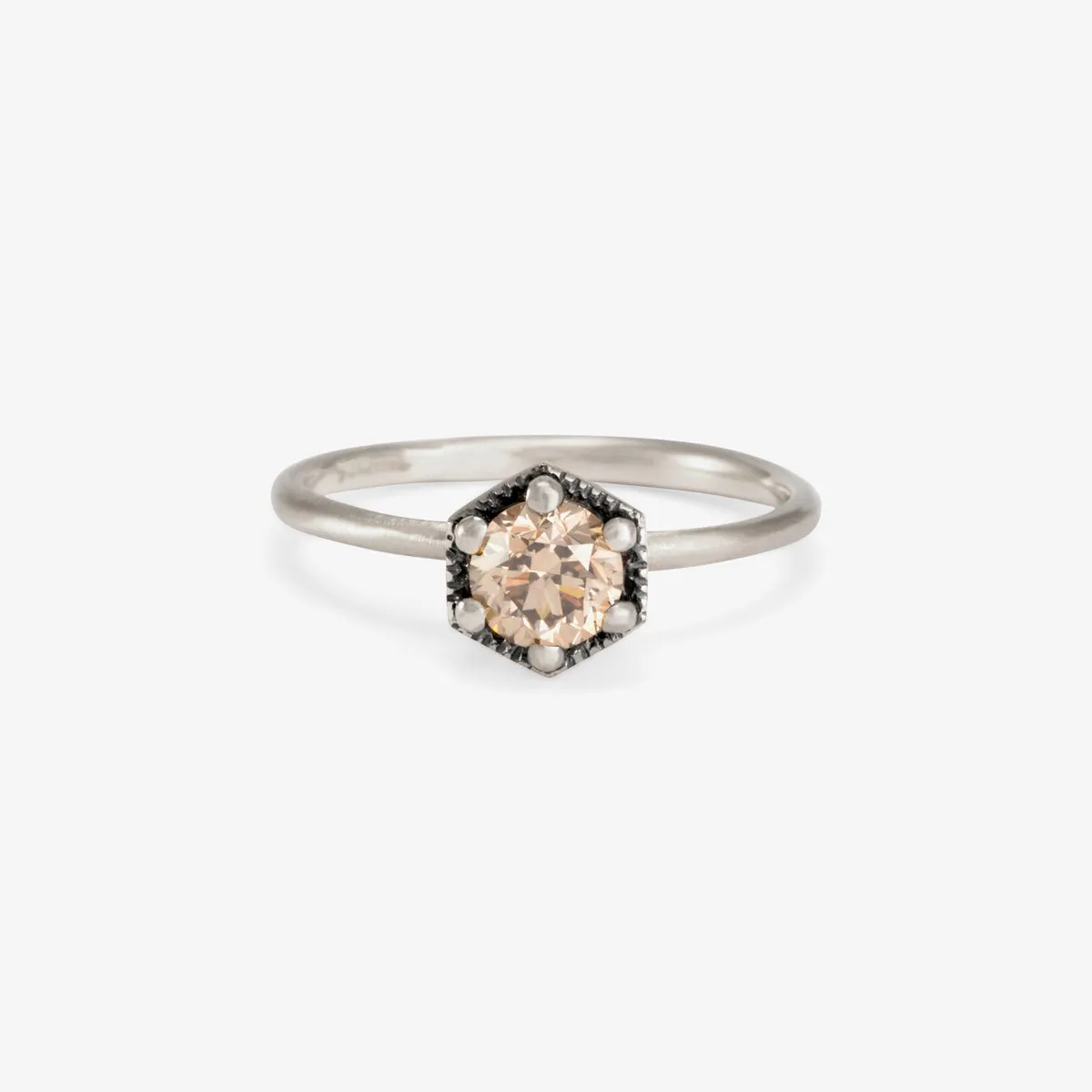 5mm Brown Diamond Hexagon Ring | R2206BR