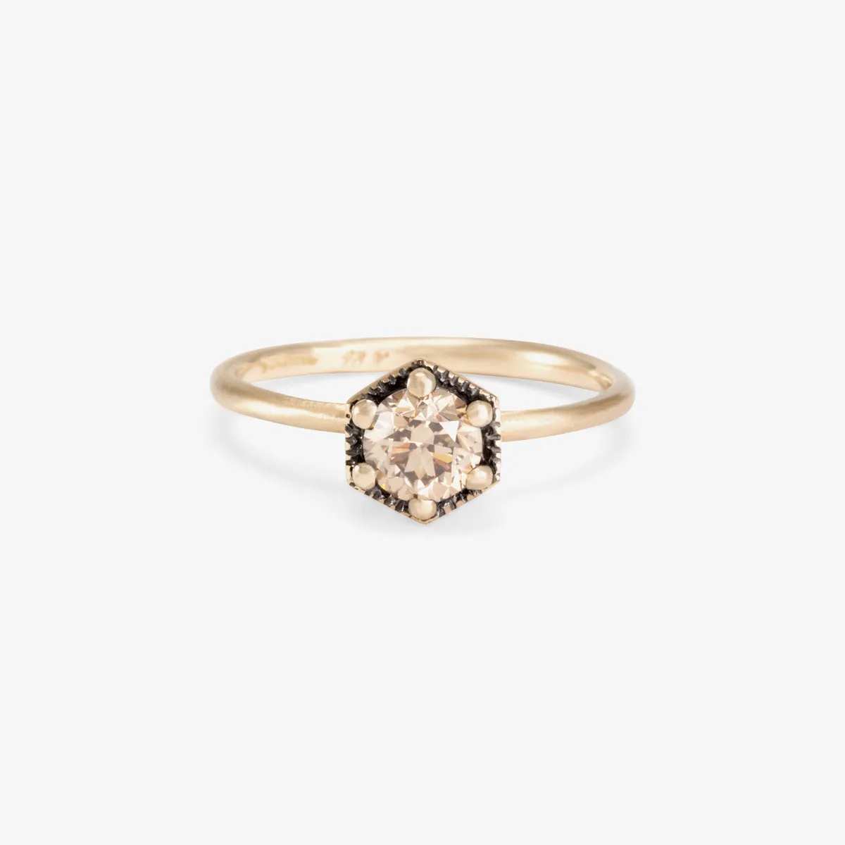 5mm Brown Diamond Hexagon Ring | R2206BR