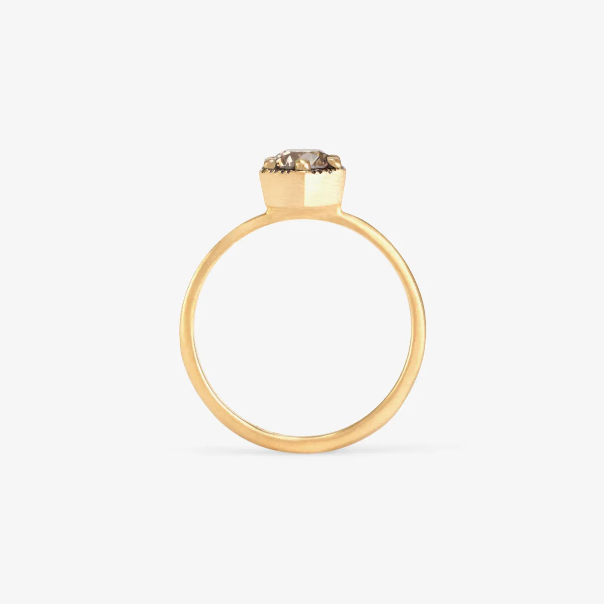 5mm Brown Diamond Hexagon Ring | R2206BR