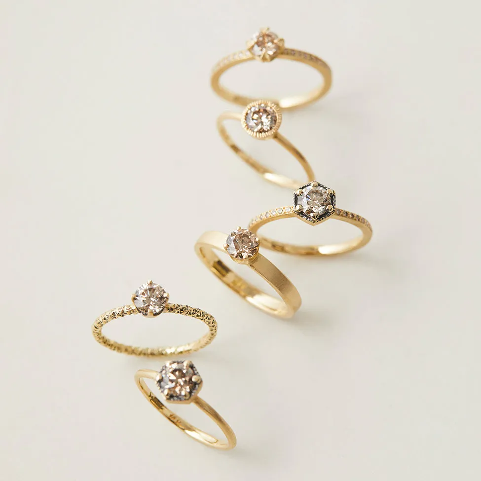 5mm Brown Diamond Homespun Solitaire Ring | R9006BR