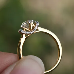 5mm Round Moissanite & Diamond Engagement Ring