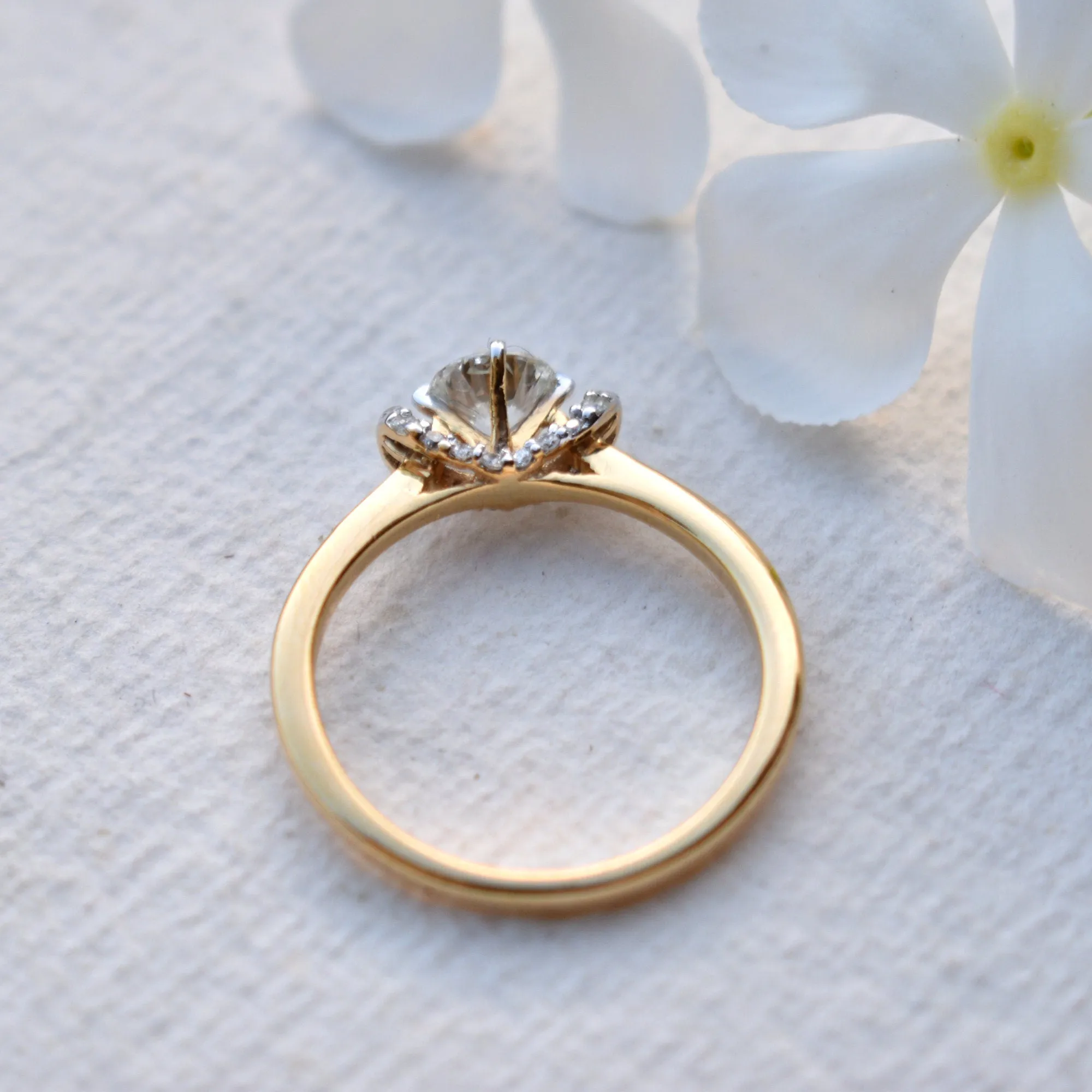 5mm Round Moissanite & Diamond Engagement Ring
