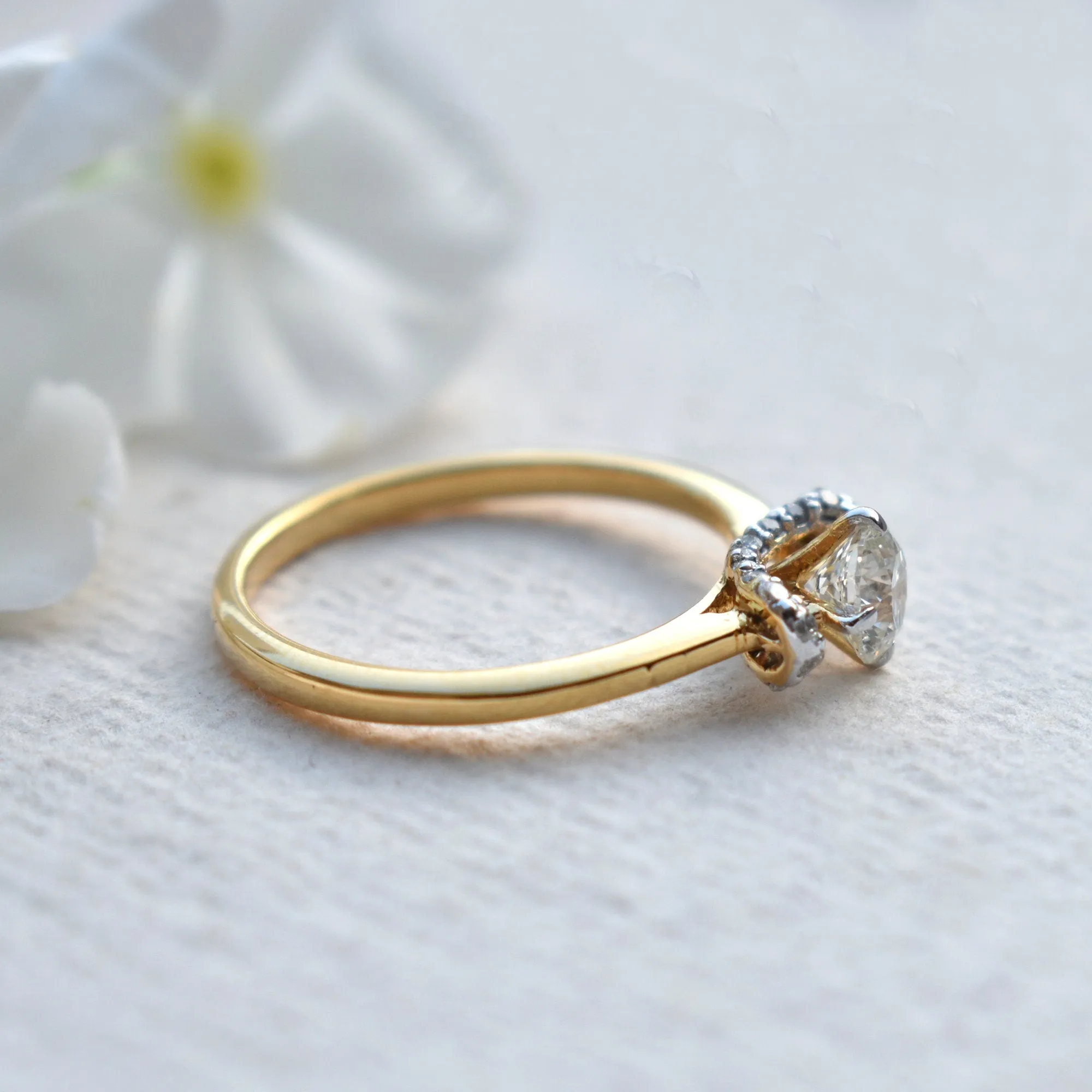 5mm Round Moissanite & Diamond Engagement Ring