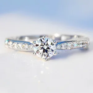 6 Prong GIA Cert Diamond Engagement Ring