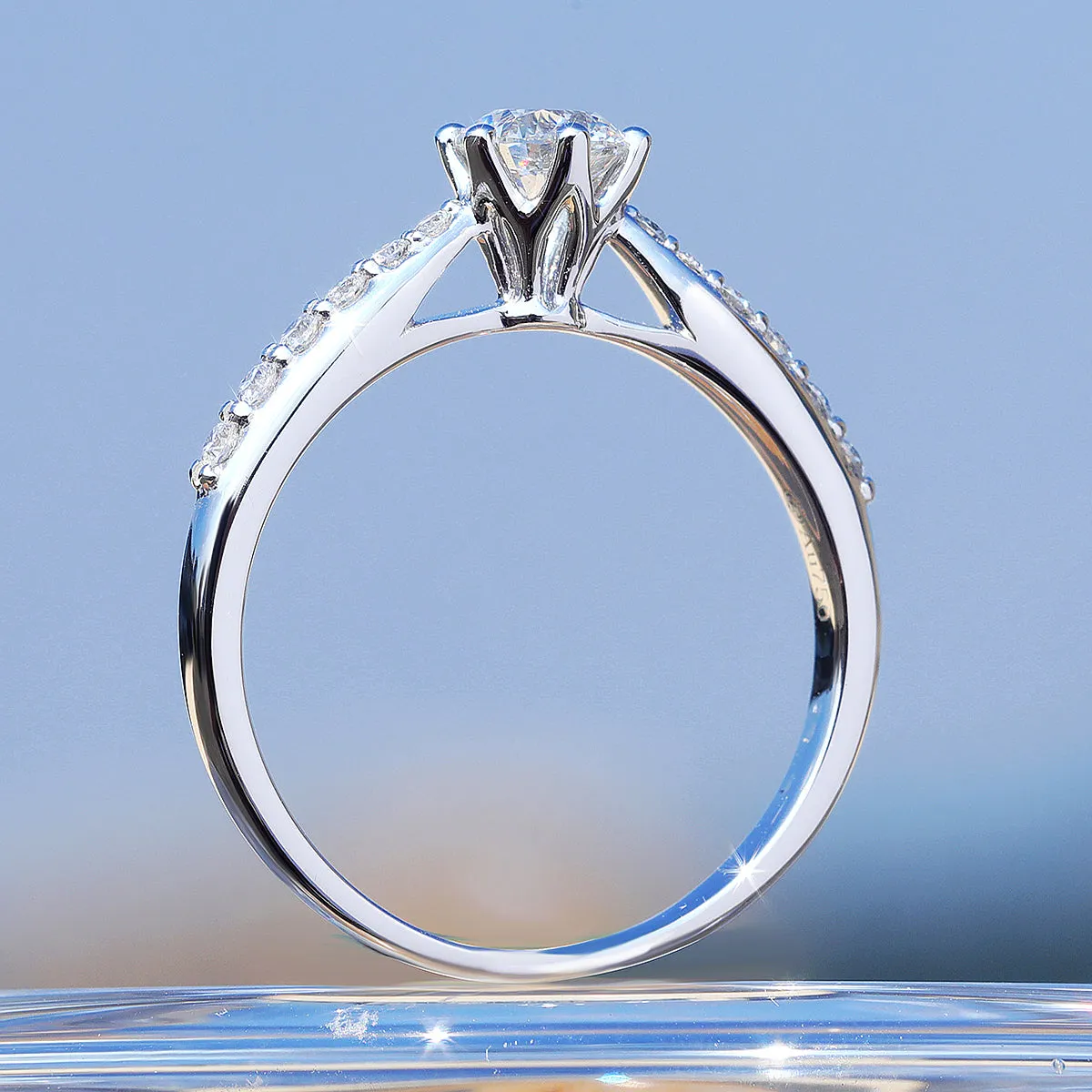 6 Prong GIA Cert Diamond Engagement Ring
