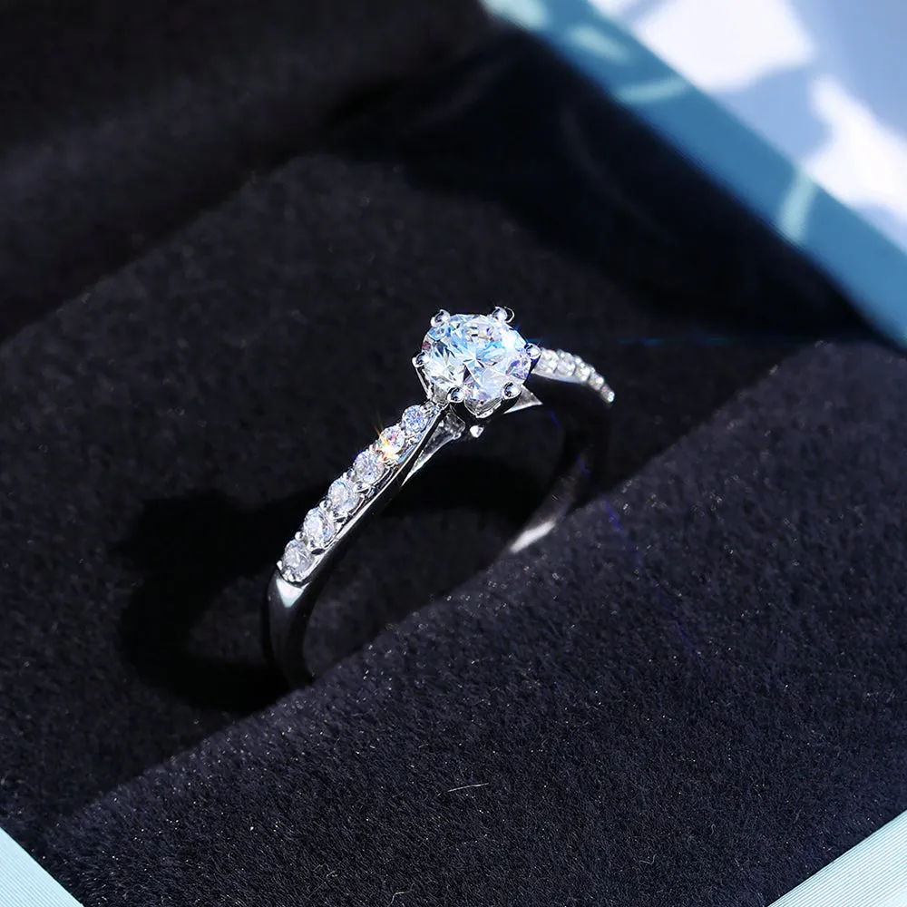 6 Prong GIA Cert Diamond Engagement Ring