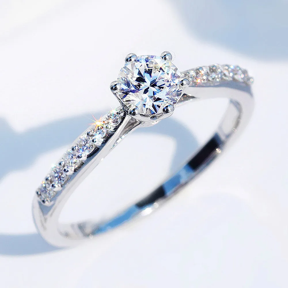 6 Prong GIA Cert Diamond Engagement Ring