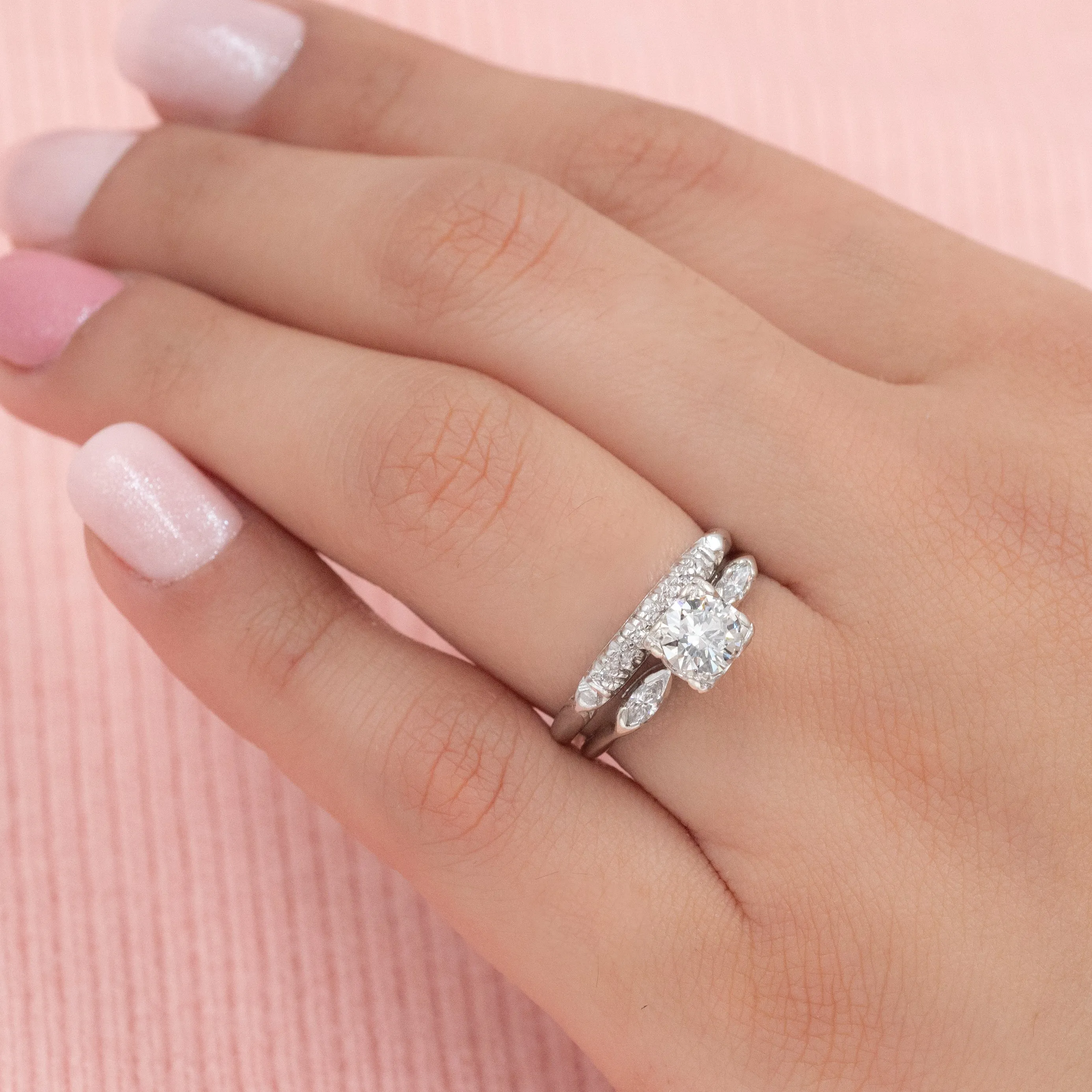 .60 Carat Diamond Ring With Marquise Sides