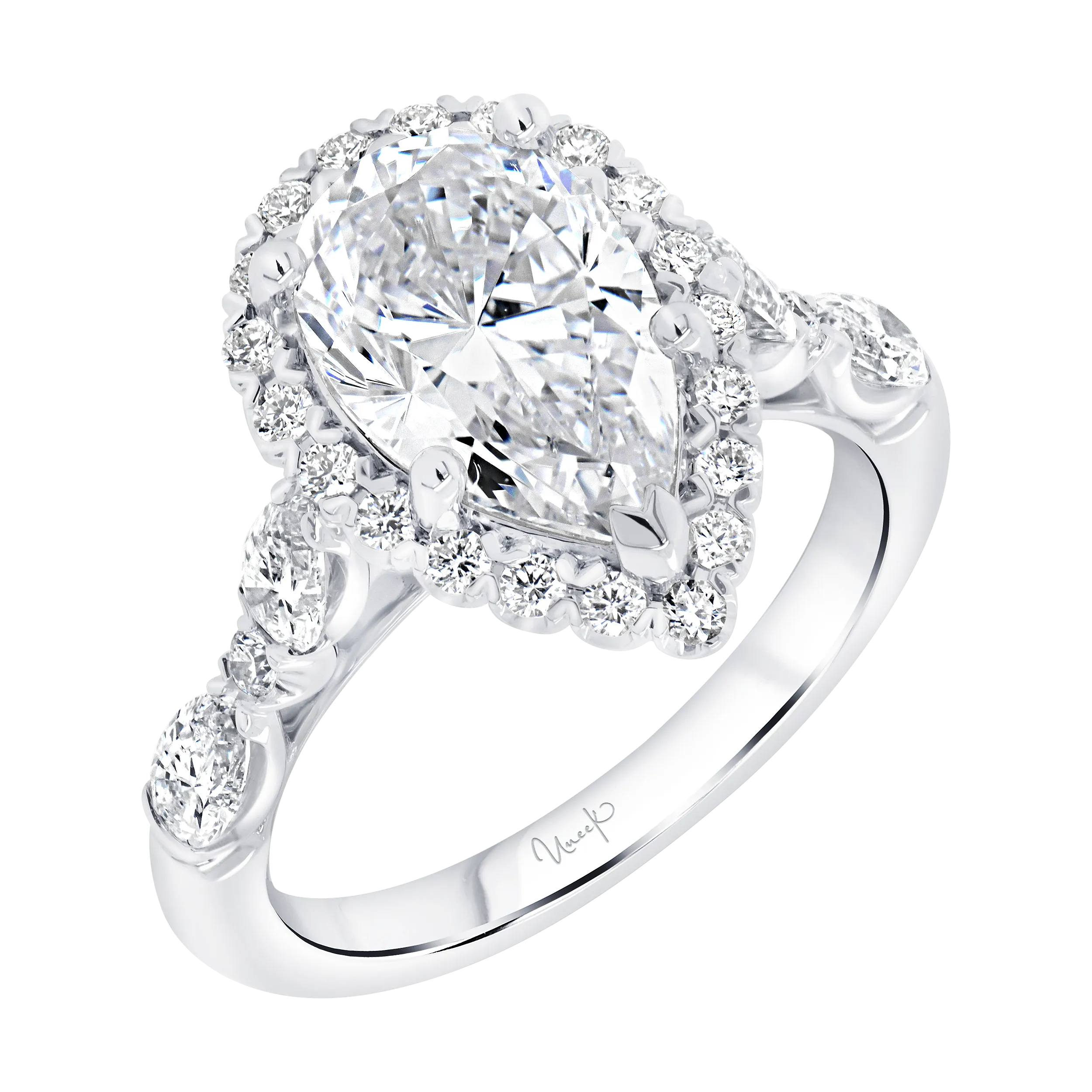 .86ctw Pear Shaped Halo Engagement Ring