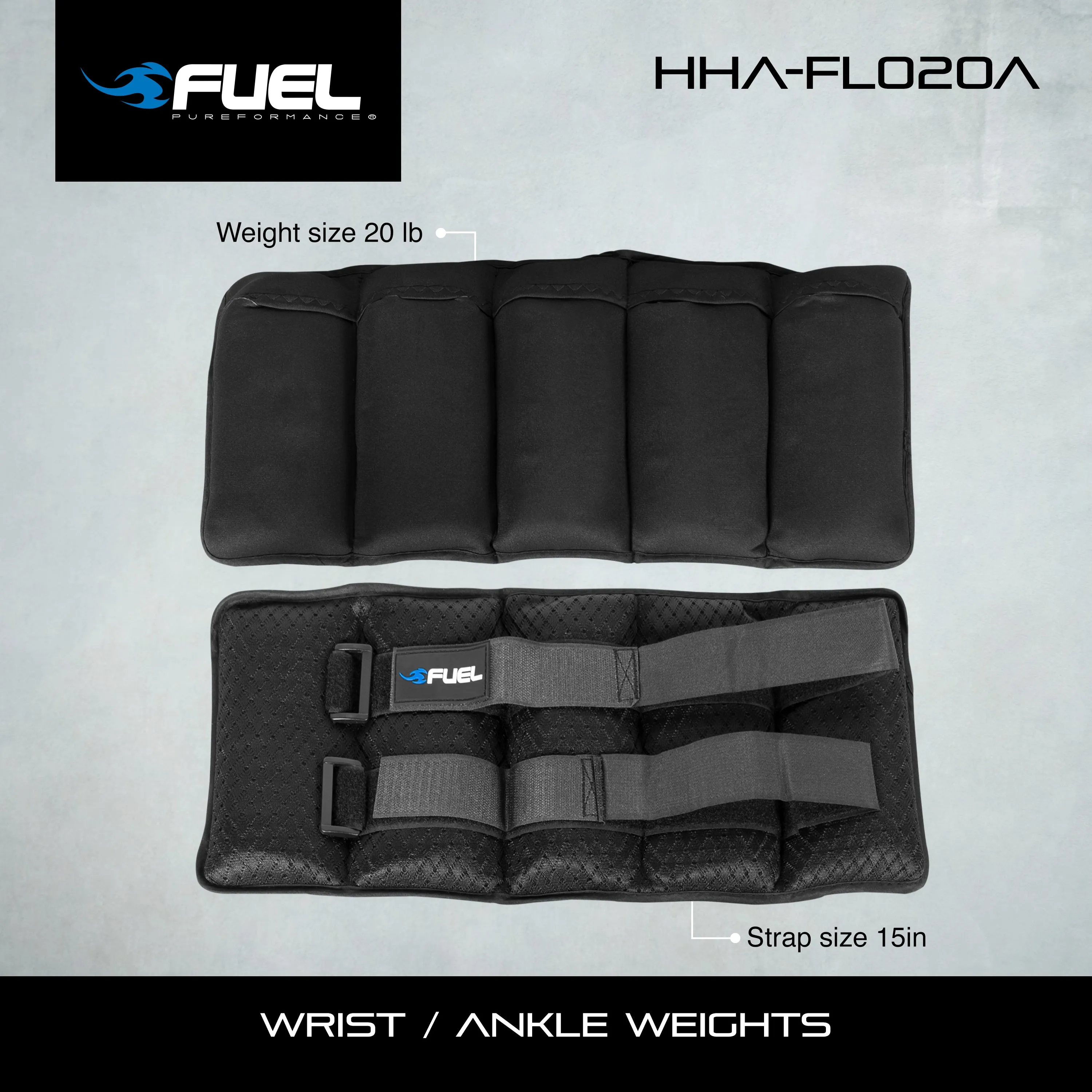 Adjustable Wrist/Ankle Weights, 20-Pound Pair